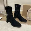 Botas retro de tacón alto versátiles y elegantes, botines cortos marrones para mujer 2026, tacón grueso, punta cuadrada, estilizan, modernos para otoño