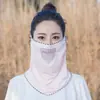 Mascarilla de Velillo Protector Solar de Verano Nueva del Fabricante para Mujer, Tela de Malla de Seda Helada, Bufanda Protectora UV para Ciclismo, Mascarilla Protectora Solar
