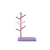 Suporte de armazenamento de copos de bebê fofo roxo-rosa, madeira de faia suporte de copo de vidro copo de café caneca em forma de árvore suporte de copo invertido