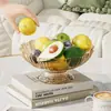 Plato de Frutas, Mesa de Centro para Sala de Estar, Plato de Dulces de Aspecto Elegante, Plato Alto de Frutas con Forma de Flor, Plato para Exhibir Snacks, Estilo Nórdico