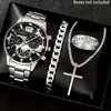 Set de Relojes Venta Directa de Fábrica, Reloj de Cuarzo de Cristal de Gama Alta para Hombre, Reloj para Hombre con Correa de Acero, Envío Directo de Una Pieza