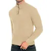 Suéter Masculino Gola Alta com Zíper Suéter Masculino de Outono Solto Suéter Casual Pulôver de Manga Longa