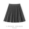 Saia Plissada 100% Caxemira Cintura Elástica Saia Curta com Pregas de Faca Moda Feminina Estilo Novo Malha Moda Menina Apimentada Saia Midi