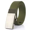 Cinturón de lona juvenil con hebilla automática de aleación sin dientes y sin agujeros, de nailon, informal, combinable, estilo coreano, venta al por mayor