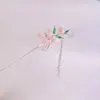 Horquilla Antigua con Flecos de Perlas y Flores Falda de Cara de Caballo Horquilla de Aleación Clásica con Pasos Oscilantes Accesorios Vintage de Gama Alta de Nicho