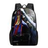 Mochila Messi Mundial de Fútbol Alrededores Mochila Escolar para Estudiantes Gran Capacidad Poliéster Mochila Reductora de Carga Bolsa para Computadora Dibujos Animados