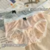 Ropa Interior de Seda Helada de Verano para Mujer, Ribete de Encaje de Lunares Estilo Francés, Refuerzo de Algodón Puro, Bragas Triangulares Transpirables para Niñas, Refuerzo de Algodón Puro