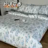 Juego de cuatro piezas de algodón de bambú estilo coreano, ropa de cama suave y transpirable para el hogar con un fresco diseño jacquard de algodón nube, disponible para envío directo