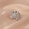Anillo para Mujer, Lujo Ligero, Nicho de Alta Gama, Anillo Exagerado de Zirconia, Anillo Sencillo, Anillo Abierto, Joyería de Reina Madre, No se Desvanece