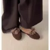 Sapatos Femininos de Algodão Peludos Slip-On com Pelúcia Curta, Aumento de Altura Escondido, Estilo Francês, Corte Profundo, Quentes para Neve, Moda 3cm