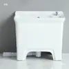 Fregadero de Cerámica Grande para Trapeador para Uso Doméstico, Adecuado para Balcón, Exterior, Baño con Pedestal Alto, Fregadero de Cerámica para Trapeador Comercial