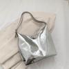Bolso Grande Estilo Hong Kong para Mujer Bolso Tote Brillante de Alto Brillo 2023 Nuevo Bolso Metálico Vintage para Mujer Bolso de Hombro de Gran Capacidad