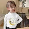 Y2129# nova camiseta casual Coringa para meninas veludo alemão estilo estrangeiro manga longa roupas quentes camiseta básica para bebê