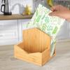 Caixa de guardanapos de bambu, caixa de armazenamento de temperos para cozinha, fornecimento direto do fabricante, design criativo, ecológico, resistente e durável