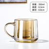 Copo com Alça de Vidro Atacado Copo para Leite/Café da Manhã Copo para Bebida Copo Gordo Colorido Xícara de Café Copo para Presente de Companheiro