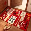 Nueva Alfombra de Piso Roja Festiva Estilo Chino Alfombra para Puerta de Entrada Resistente a la Suciedad Lavable Sin Necesidad de Lavar Alfombrilla Cortable Alfombrilla para Entrada Venta al por Mayor