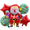 Novo Conjunto de Balões de Natal Tema de Natal Desenho Animado Papai Noel Floco de Neve Decoração de Festa Balão de Filme de Alumínio