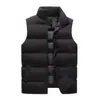 Chaleco de Hombre Invierno Cuello Alto Tendencia Chaleco sin Mangas Color Sólido Ropa Exterior Engrosada para Hombre Chaqueta de Algodón Cálida sin Mangas