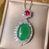 Joia Huabi 2024 nova cobre banhado a ouro semente de gelo fio fluorescente pingente de temperamento liso pedra principal 18*25