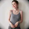 Traje de Raya con Tirantes Dobles y Parte Inferior de Punto, Top Delgado de Lana, Chaleco de Cachemira, Tirante Corto para Mujer