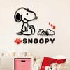 Adhesivo de pared autoadhesivo de acrílico 3D con diseño de cachorro de Snoopy, para dormitorio infantil, habitación infantil y sofá.