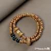Cuentas de Cubo de Sándalo Pulsera DIY para Hombre y Mujer Juego Literario Loto Anillo Corredizo Accesorios Ruyi Rosario de Cuentas de Sándalo Verde Cuentas de Buda