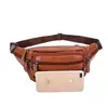 Riñonera de Cuero Genuino para Hombre y Mujer Multifuncional Gran Capacidad Resistente a Salpicaduras Caja Registradora Bolso de Negocios Sitio de Trabajo Deportes Cartera para Teléfono Móvil