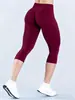 DFYNE Venta Caliente Popular Pantalones de Siete Puntos de Cintura de Tres Secciones Levanta Glúteos de Durazno Cintura Baja Fitness Pantalones Ajustados de Siete Puntos para Yoga Sin Costuras