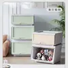 Caja de Almacenamiento para Juguetes con Apertura Frontal, Organizador Infantil con Tapa Abatible, Caja de Almacenamiento para Libros y Snacks, Armario de Almacenamiento