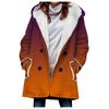 Venta caliente transfronteriza 2023 nueva gabardina para mujer invierno engrosada estilo europeo y americano color degradado abrigo con capucha al por mayor