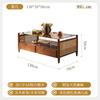 Mesa de Té Estilo Japonés Estilo Silencioso Sala de Estar Alta Calidad Hogareña Madera Maciza Ratán Mesa de Té Rectangular para Apartamento Pequeño Homestay
