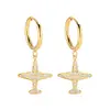 Brincos Cruzados de Aço Inoxidável Desejo Amazon AliExpress Venda Quente Pingente de Zircônia Ursinho Coração Ornamentos de Orelha Brincos Pendentes
