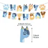 Nuevo Tema de Huella de Patas de Perro Bandera de Feliz Cumpleaños para Perro Inserto para Pastel Globo Decoración de Fiesta Fondo