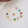 Plata de Ley S925 Colgante Clásico de Cuatro Garras Incrustado de Circonita Diciembre Piedra de Nacimiento de la Suerte Colgante Mini Accesorios DIY
