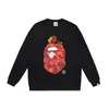 Comercio exterior transfronterizo marca de tendencia estilo japonés BAPE cabeza de tiburón estampado de letras unisex sudadera con cuello redondo colección