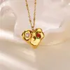Amazon Collar de Acero de Titanio Estilo Cruz Colgante en Forma de Corazón para Mujer Circonita de Color Joyería Geométrica de Lujo Nicho Cadena para la Clavícula