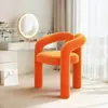 Silla de maquillaje casera color crema, taburete de tocador, silla para salón de uñas, diseño simple y elegante, adecuada para dormitorios, silla de ocio para una persona, estilo popular