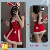 Amor Ropa Interior Sexy Uniforme Traje Sexy de Navidad Uniforme Falda Roja de Tirantes de Felpa Traje de Pura Pasión