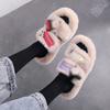 Otoño e invierno Nuevas Zapatillas de algodón afelpado lindas para niñas pequeñas Hogar fresco pequeño Personalizado Piso engrosado zapatillas de algodón