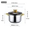 Olla de Acero Inoxidable de Doble Fondo Engrosado Transfronteriza con Tapa Juego de Tres Piezas Olla Multifuncional para Freír Sopa para Cocina Juego de Ollas