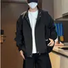 Jaqueta piloto Harrington estilo americano, corte justo, gola alta masculina, à prova de vento e à prova d'água, casual, unissex, jaqueta de motocicleta