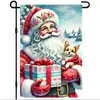 Nueva bandera decorativa de Navidad para gato de invierno transfronteriza, pino, escena de nieve, tela colgante para bandera de jardín, venta al por mayor personalizada
