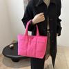 Bolso de Hombro Casual Elegante Acolchado de Moda 2026 Nuevo de Gran Capacidad Estilo Coreano Color Sólido Algodón Relleno Bordado