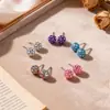 Brincos Rosqueados Transfronteiriços Mais Vendidos para Mulheres, Tarraxas para Piercing na Orelha, Brincos de Cartilagem Zircônia de Nicho de Luxo, Aço Titânio Não Removível