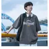 Camiseta de Manga Corta para Hombre de Algodón Puro 2026 Verano Nuevo Estilo Ins Casual de Marca de Moda Simple Holgada Ropa de Camiseta de Verano para Hombre