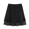 Ins transfronterizo estilo europeo y americano 2026 nueva moda elegante ropa de mujer al por mayor falda de cintura elástica línea A de doble capa para ir al trabajo