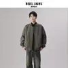 Nova Jaqueta Retro Americana Masculina Primavera e Outono Jaqueta de Voo Tendência Workwear Japonês Gola Alta Jaqueta de Uniforme de Baseball para Homens