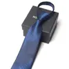 8cm Multicolores Modernos Hombres Negocios Vestir Profesional Cremallera Corbata Fácil de Tirar Sin Nudos Perezoso Conveniente Caja de Regalo
