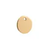 Logo grabable de acero inoxidable, acabado espejo de oro real de 18k, accesorios para joyería, etiqueta redonda para DIY, colgante que no se decolora