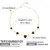 Set de Pendientes, Collar y Pulsera con Piedras de Cristal en Forma de Corazón, Estilo Nuevo Europeo y Americano, con Cadena de Acero Inoxidable Chapada en Oro de 18 Quilates